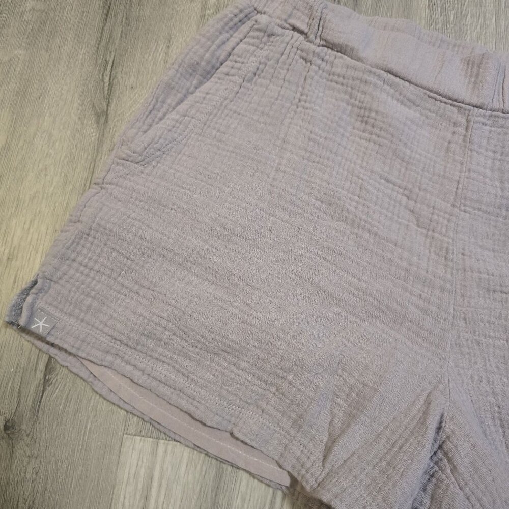 Barefoot Dreams Malibu Collection Womens Gauze Lounge Shorts Size M tan Cotton - Picture 4 of 5
